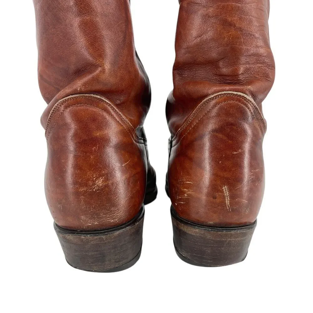 Tony Lama 5084 Men’s Cowboy Boots Chocolate Cow Leather Finish Western 10.5E VTG